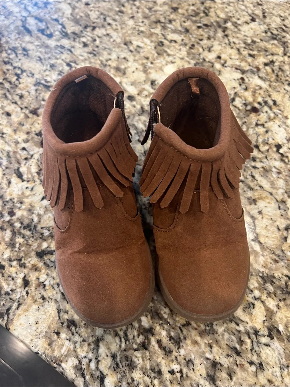 Carter's Brown Fringe Ankle Boots for Kids